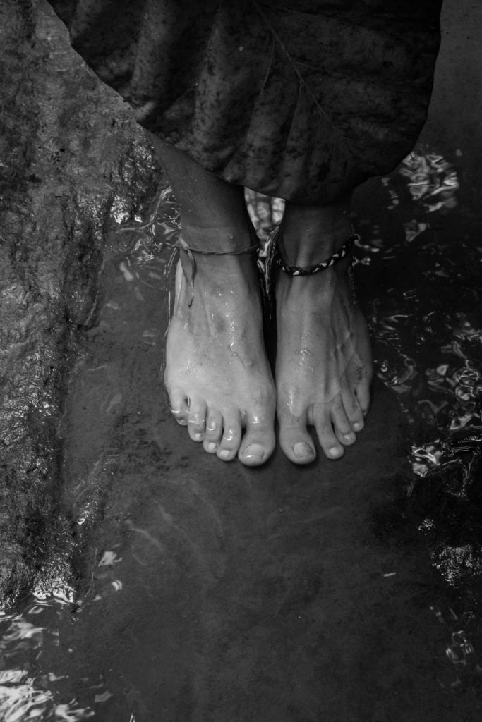 Feet touching Mother Earth